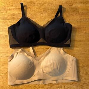 Two Honeylove CrossOver Bras, Nude & Black, Size Medium. Worn twice!